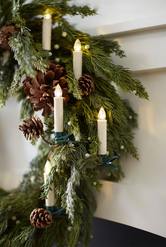 Clip On Christmas Tree Taper Candles Battery Operated Set of 10 Remote